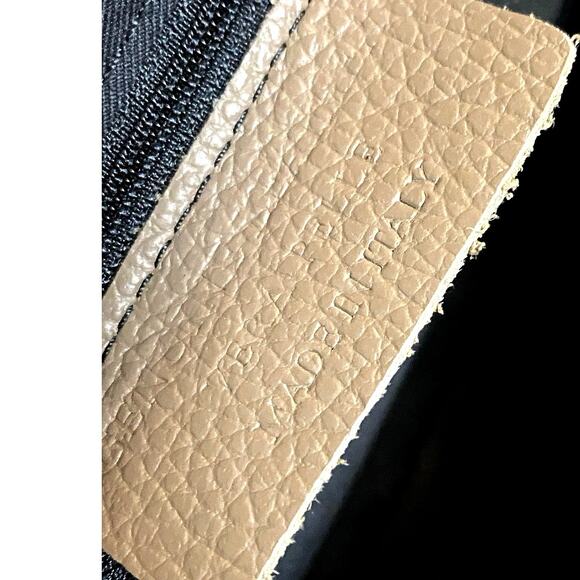 Vera Pelle Italy Taupe Leather Crossbody‎ Handbag Bamboo top handle classic - Picture 6 of 10